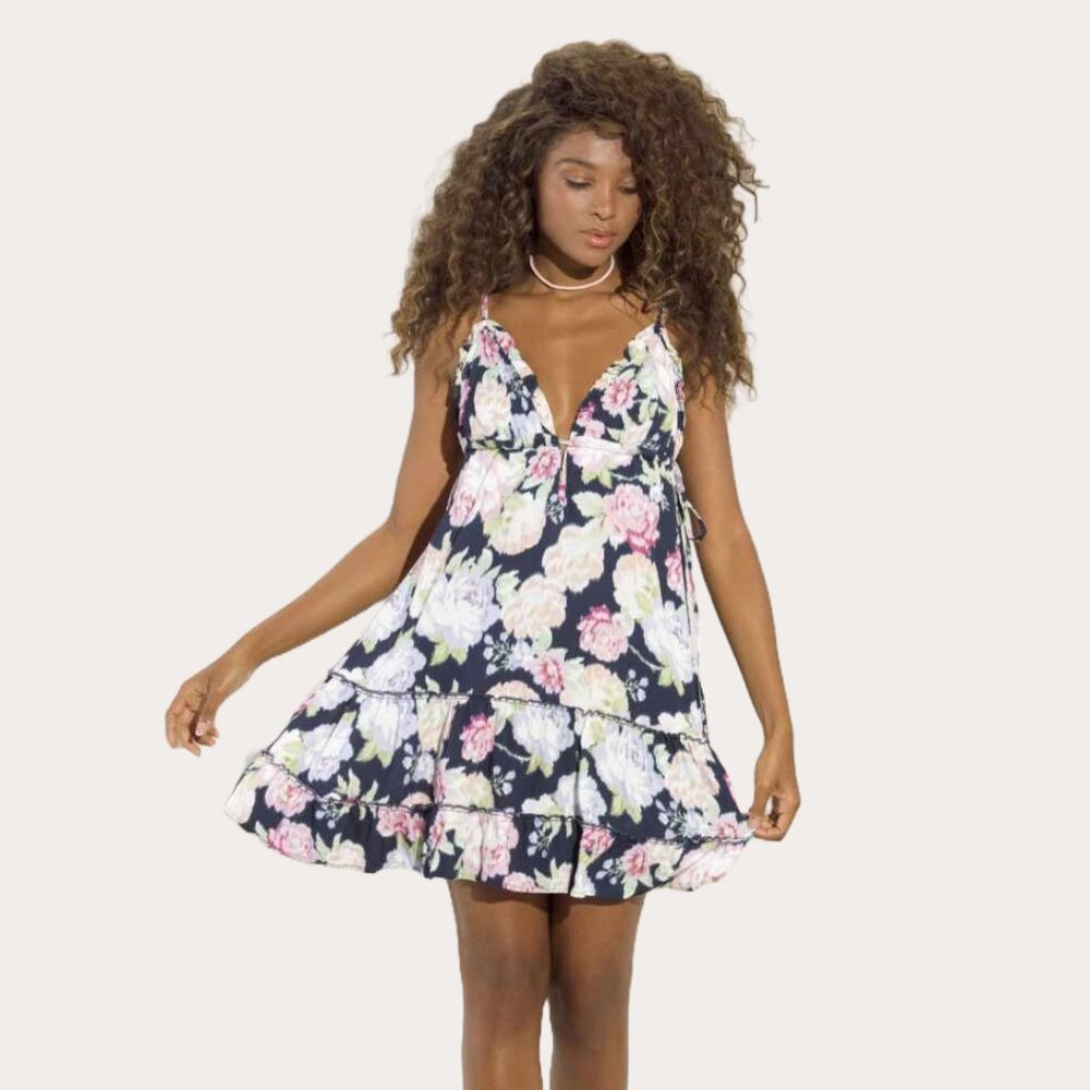 NWT Maaji Sophie Slip Dress in Midnight‎ Garden Swim Cover Up Beach Resort